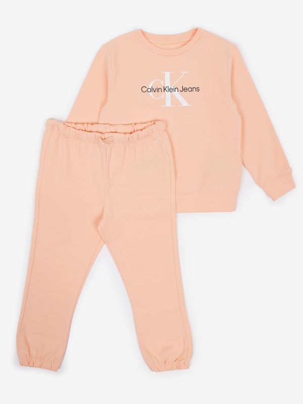 Calvin Klein Jeans Calvin Klein Jeans Dresowy zestaw dziecięcy Pomarańczowy