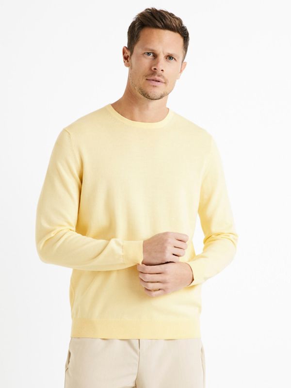 Celio Celio Decoton Sweter Żółty