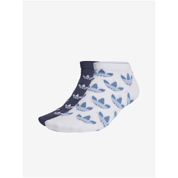 Adidas adidas Originals Set of two pairs of patterned socks in white and dark blue adidas O - unisex