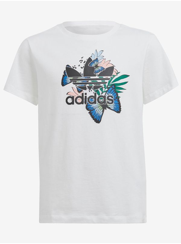 Adidas White Girls' T-Shirt adidas Originals - unisex