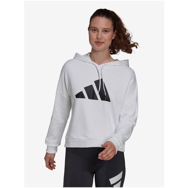 Adidas White Women's Sweatshirt printed adidas Performance W FI 3B Hoodie - Women