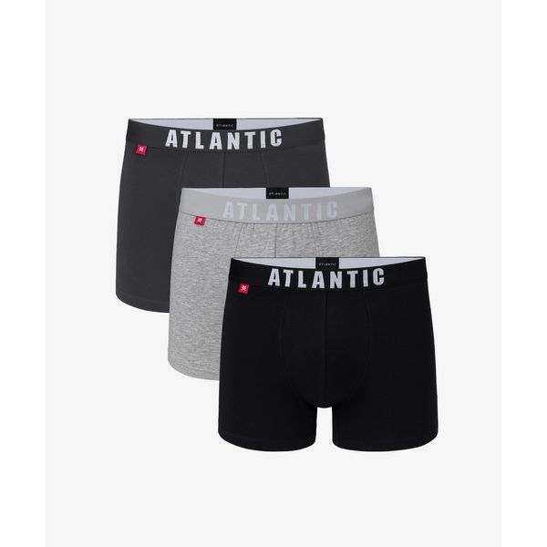 Atlantic 3-PACK Men's boxers ATLANTIC graphite/gray/black