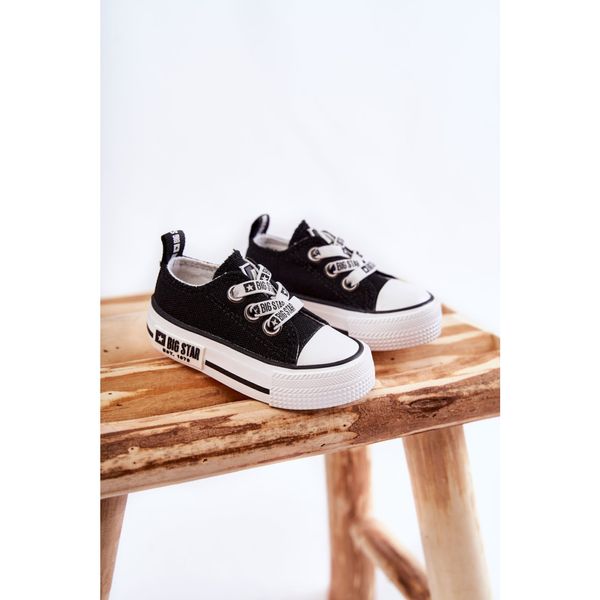 BIG STAR SHOES Children's Cloth Sneakers BIG STAR KK374049 Black and white