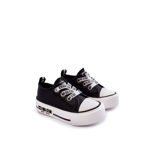 BIG STAR SHOES Children's Leather Sneakers BIG STAR KK374041 Black and white