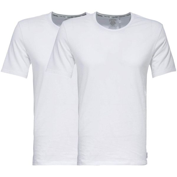 Calvin Klein 2PACK męska koszulka Calvin Klein 2P ss szyja szyi biały (NB1088A-100)