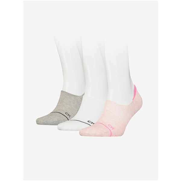 Calvin Klein Calvin Klein Set of three pairs of women's socks in gray, white and pink Calvin - Ladies