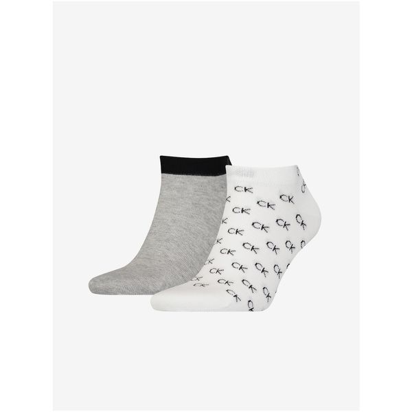 Calvin Klein Calvin Klein Set of two pairs of men's patterned socks in grey and white Cal - Men