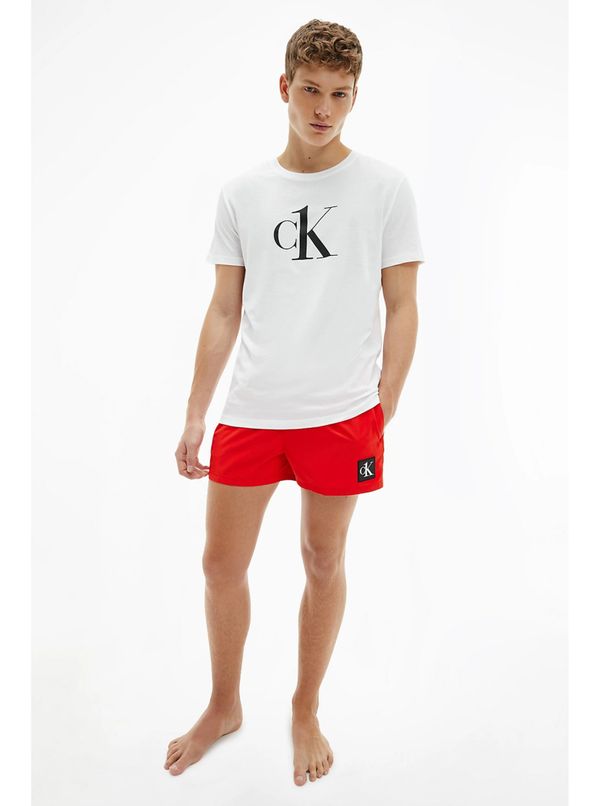 Calvin Klein Calvin Klein White Mens T-Shirt Relaxed Crew Tee - Men