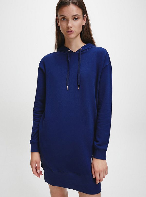 Calvin Klein Dark Blue Women's Hooded Sweatshirt Dress Calvin Klein - Women