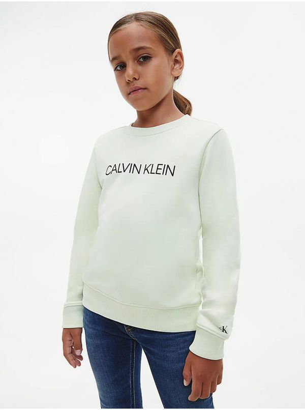 Calvin Klein Light green girls' sweatshirt Calvin Klein - Girls
