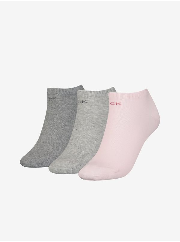 Calvin Klein Set of three pairs of women's socks in pink and gray Calvin Klein - Ladies