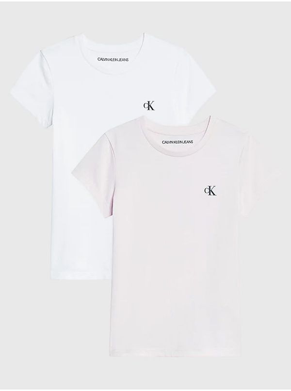 Calvin Klein Set of two girls' T-shirts in pink and white Calvin Klein - Girls