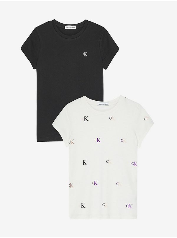 Calvin Klein Set of two girls' T-shirts in white and black Calvin Klein - Girls