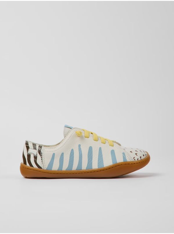 Camper Cream Boys Leather Patterned Sneakers Camper - Boys