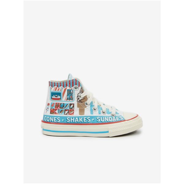 Converse Blue-White Kids Ankle Patterned Sneakers Converse Sweet Scoops - Guys