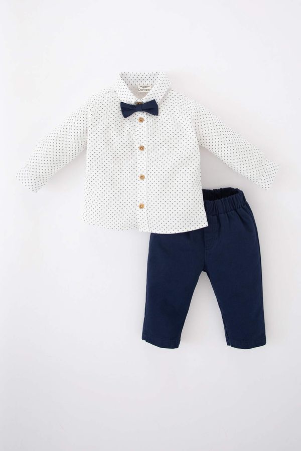 DEFACTO DEFACTO Baby Boy Shirt Collar Printed Twill 3-Piece Suit