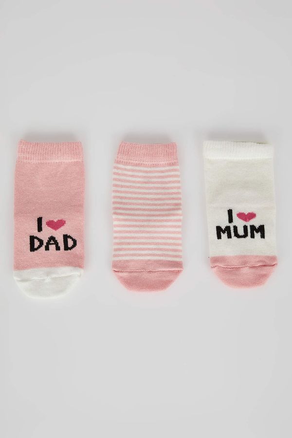 DEFACTO DEFACTO Baby Girl Cotton Non-Slip Sole 3 Pack Long Socks