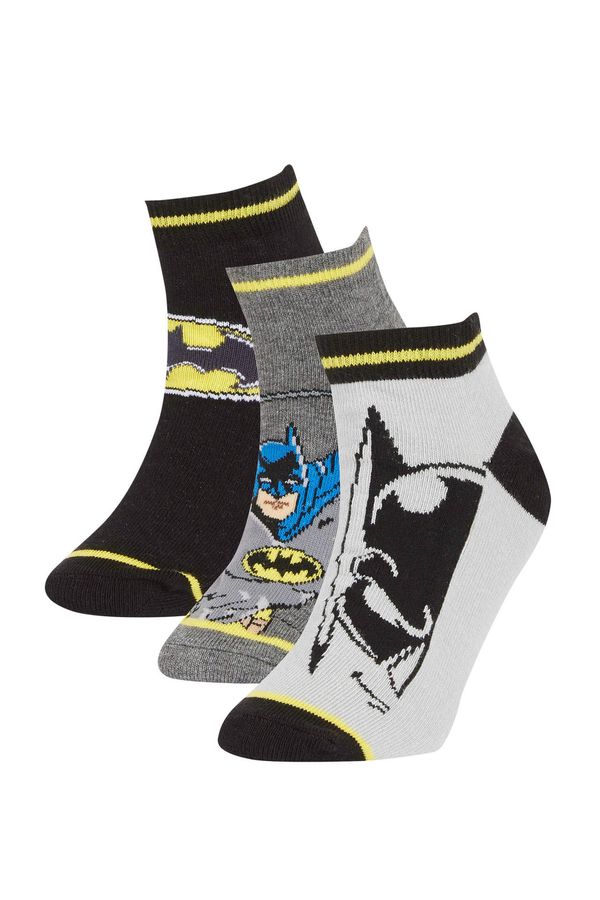 DEFACTO DEFACTO Boy Batman Cotton 3 Pack Booties Socks