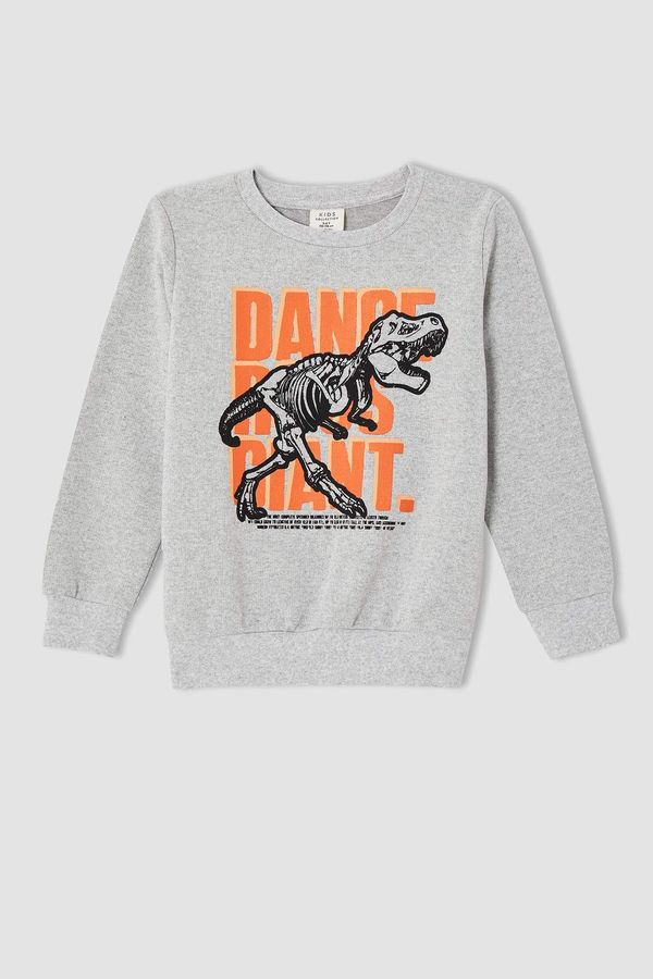 DEFACTO DEFACTO Boy Regular Fit Hooded Dinosaur Print Sweatshirt