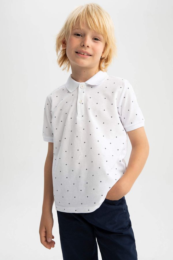 DEFACTO DEFACTO Boy Regular Fit Short Sleeve Polka Dot Print T-Shirt