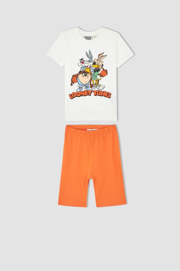 DEFACTO DEFACTO Boy Short Sleeve Looney Tunes Print Pyjama Set