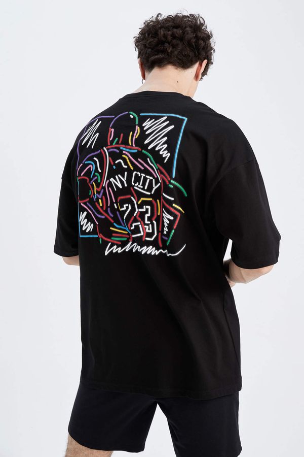 DEFACTO Defacto Fit Oversize Fit Crew Neck Back Printed T-Shirt