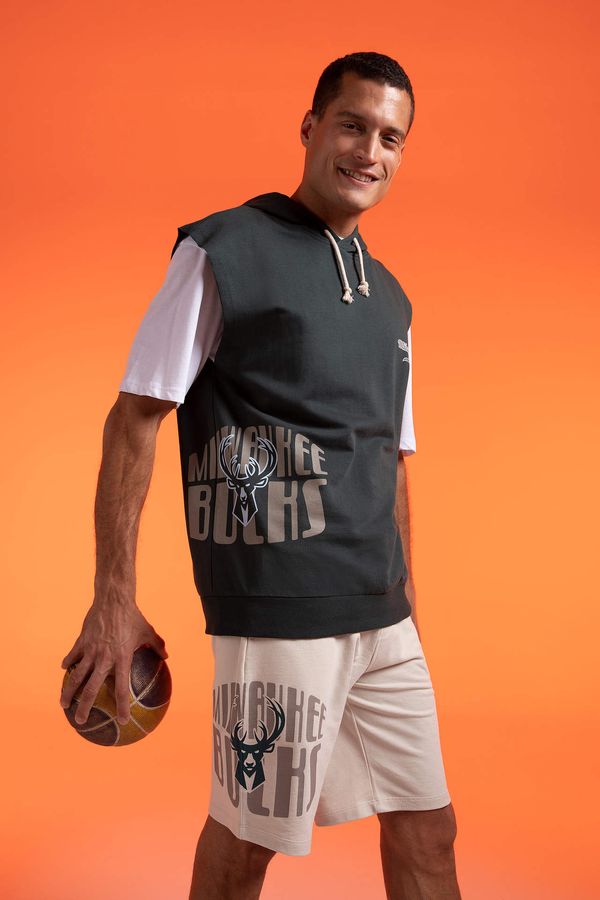 DEFACTO DEFACTO NBA Milwaukee Bucks Licensed Thin Sweatshirt Fabric T-Shirt