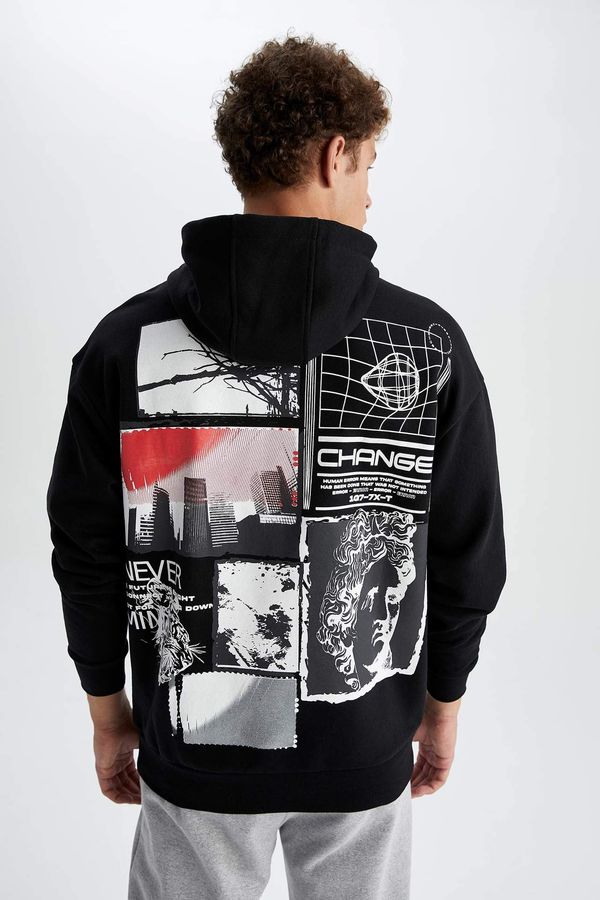 DEFACTO DEFACTO Oversize Fit Printed Long Sleeve Sweat Shirt