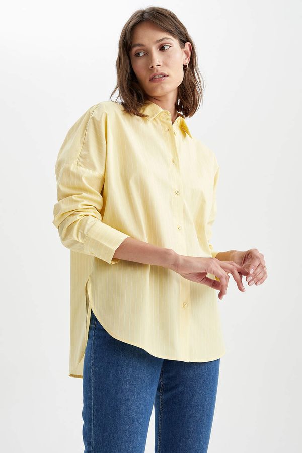 DEFACTO DEFACTO Oversized Fit Basic Striped Poplin Shirt Tunic