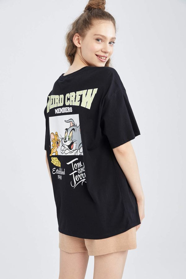DEFACTO DEFACTO Oversized Short Sleeve Tom & Jerry Print T-Shirt