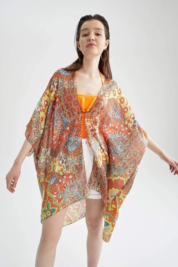 DEFACTO DEFACTO Patterned Long Kimono
