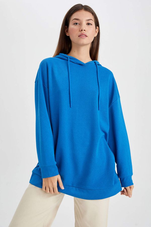 DEFACTO DEFACTO Relax Fit Long Sleeve Hooded Sweat Tunic