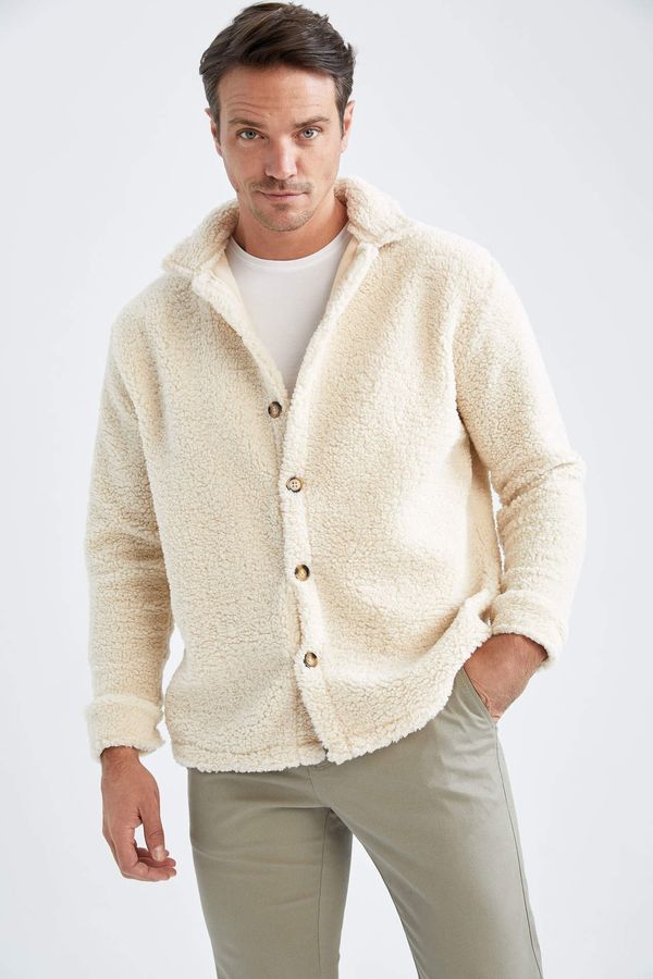 DEFACTO DEFACTO Relax Fit Sherpa Long Sleeve Shirt