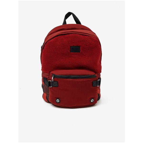 Diesel Red Backpack with Artificial Fur Diesel - Men