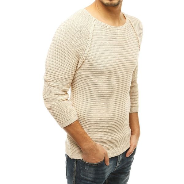 DStreet Beżowy sweter męski WX1578