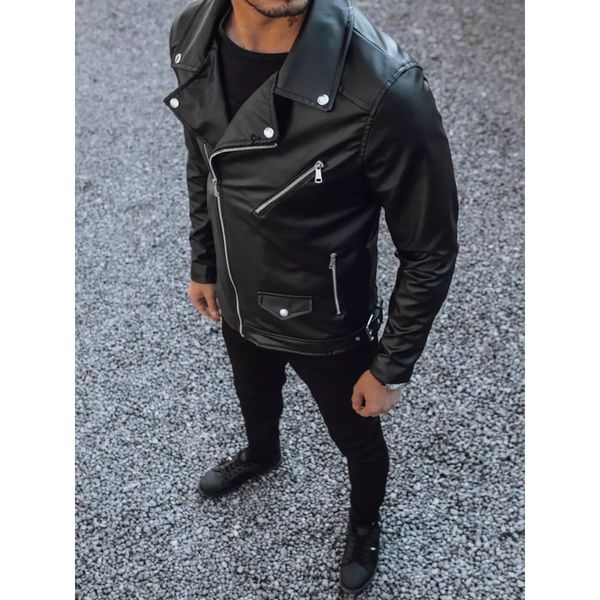 DStreet Black men's leather jacket Dstreet TX4081