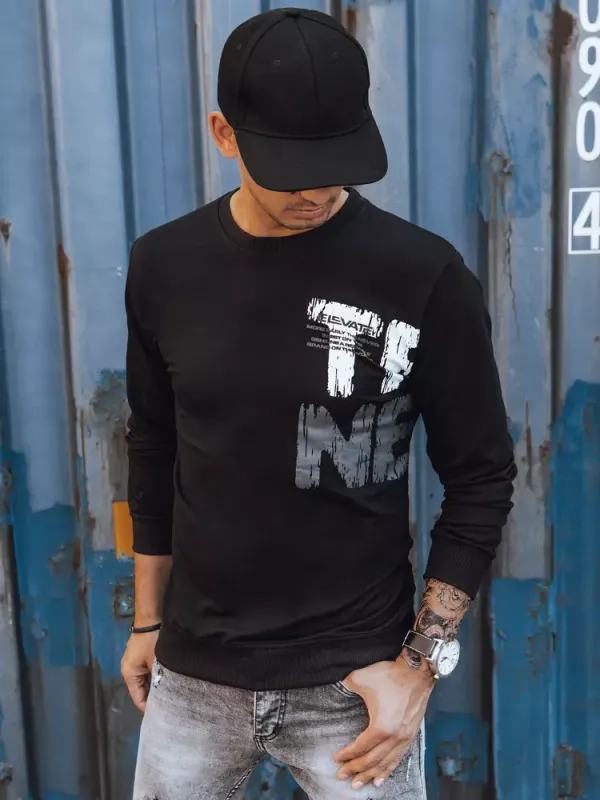 DStreet Black Men's Sweatshirt with Dstreet Print: