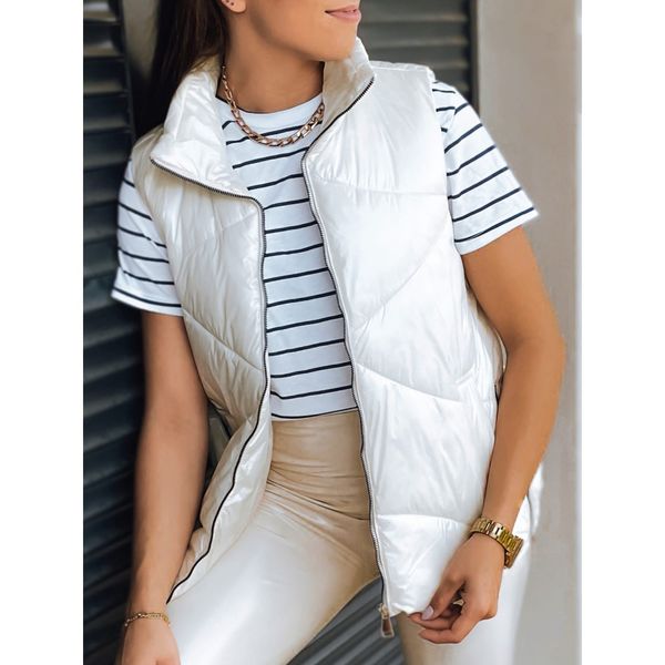 DStreet Ladies quilted vest HOLO cream Dstreet TY3042