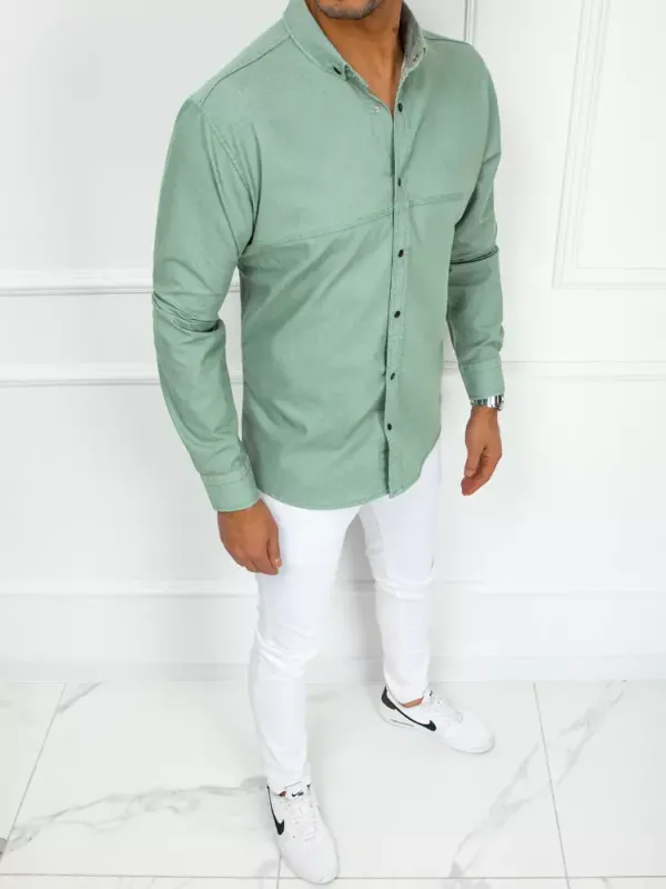 DStreet Men's elegant green shirt Dstreet DX2369
