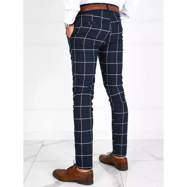 DStreet Men's navy blue checkered chino trousers Dstreet UX3677