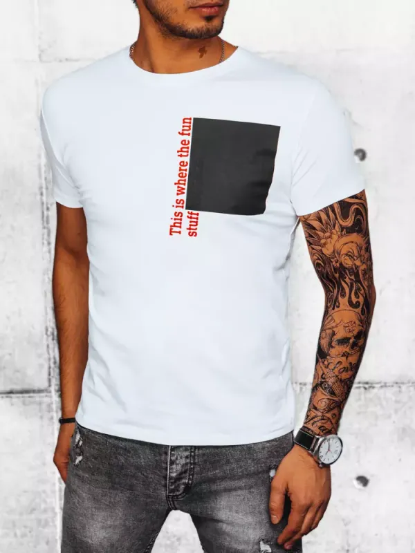 DStreet White men's T-shirt with Dstreet print