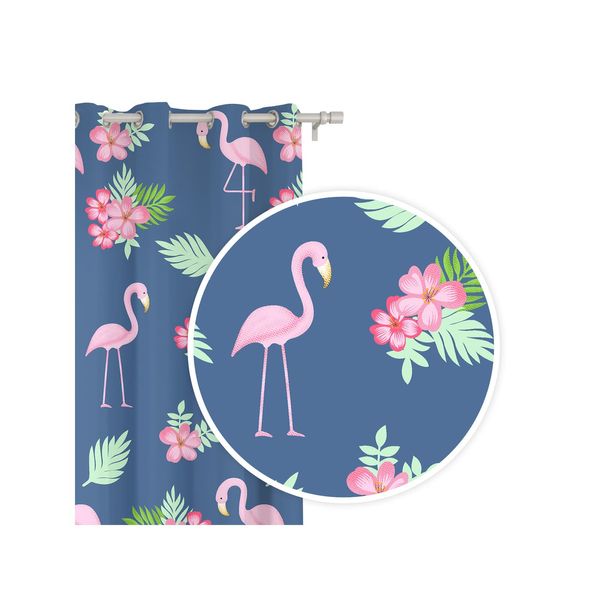 Edoti Edoti Curtain in flamingos 140x250 A499