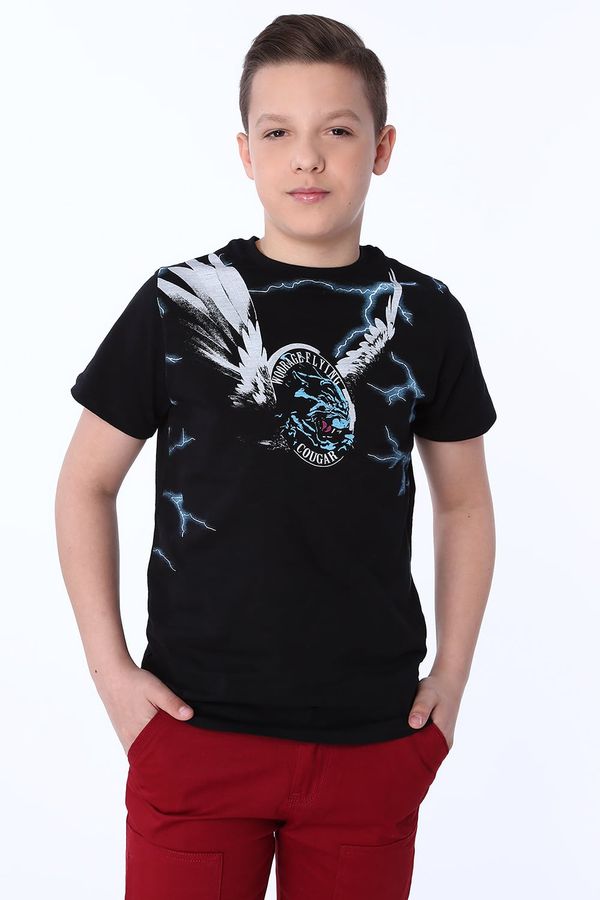 FASARDI Chlapecké tričko s aplikací černé barvy