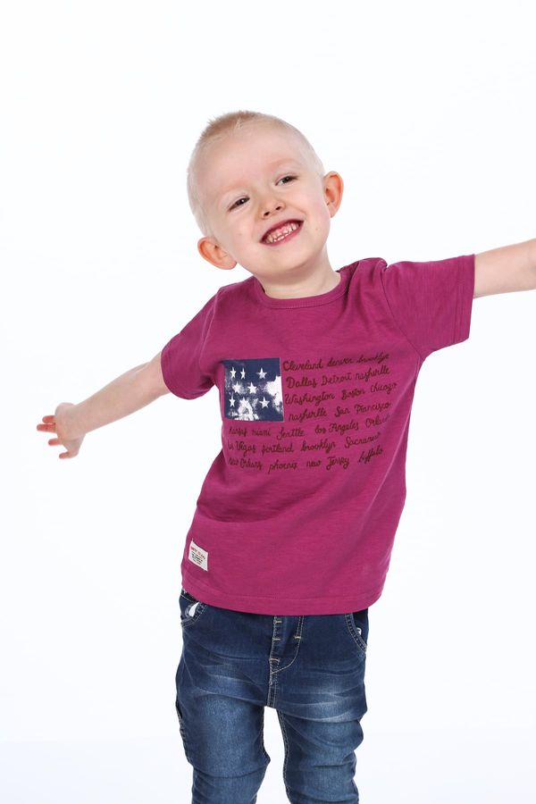 FASARDI Chlapecké tričko s fialovými nápisy