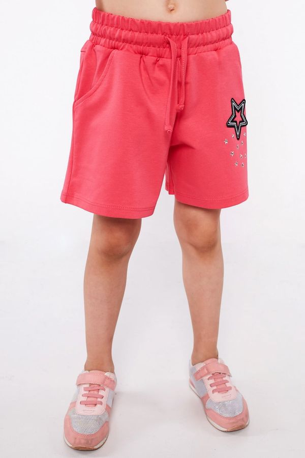 FASARDI Girls' shorts with star amaranth