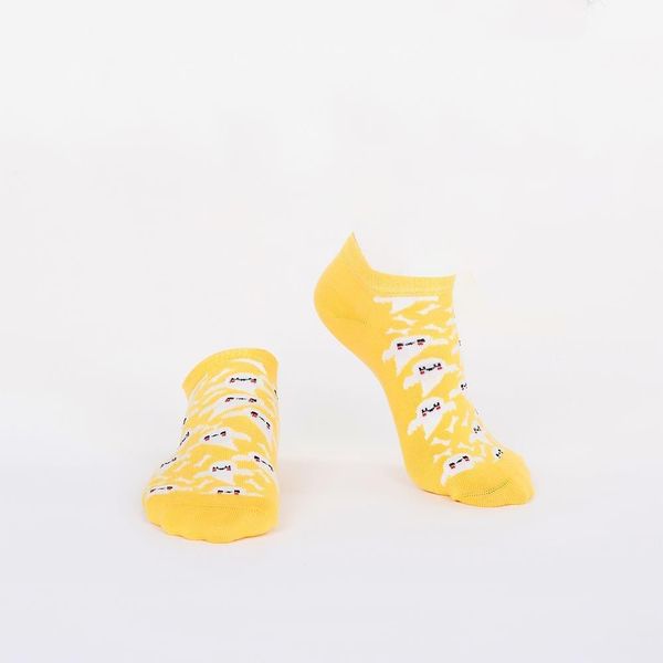 FASARDI Pánské žluté krátké ponožky s pohádkovými světly