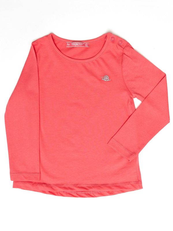 Fashionhunters Basic blouse for a girl in coral color