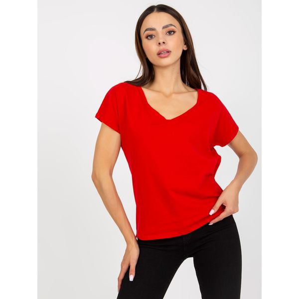 Fashionhunters Basic red women's cotton t-shirt