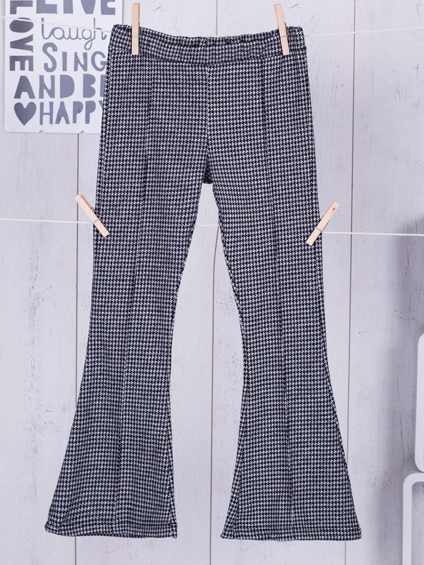 Fashionhunters Black and white pants for girls