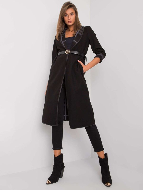 Fashionhunters Black coat without fastening